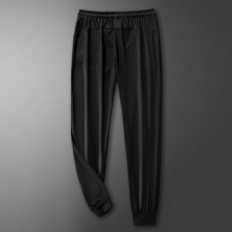 Men's sports pants solid color ice silk pants summer thin loose quick-drying pants extra large casual pants high elasticity thumbnail 4