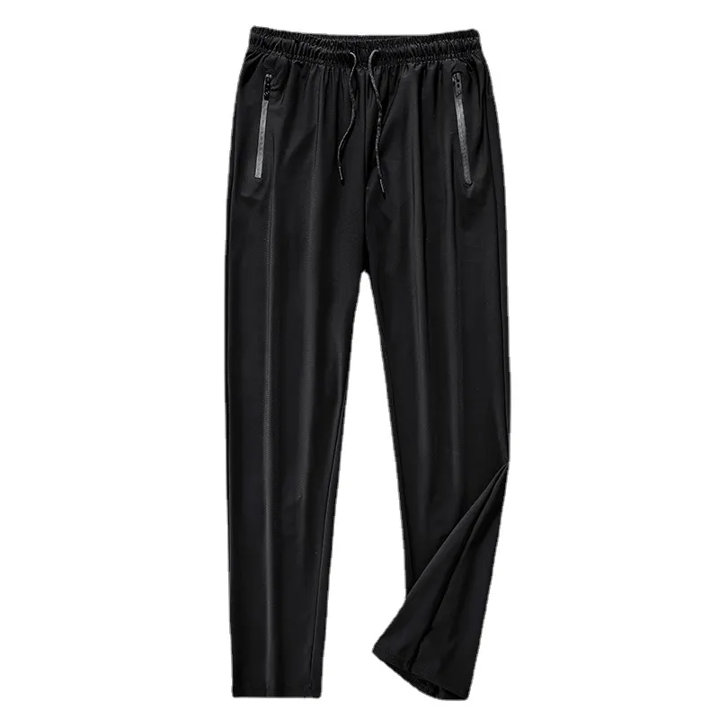 Men's sports pants solid color ice silk pants summer thin loose quick-drying pants extra large casual pants high elasticity thumbnail 5