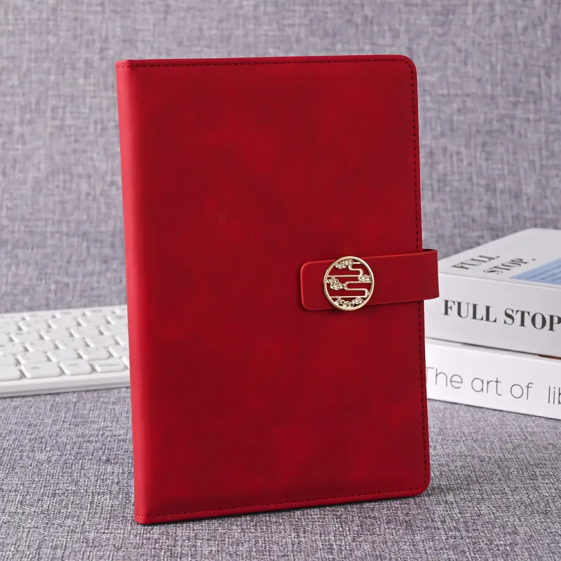 Custom logo business notebook office magnetic buckle notebook A5 stationery simple leather notebook with buckle notepad thumbnail 10