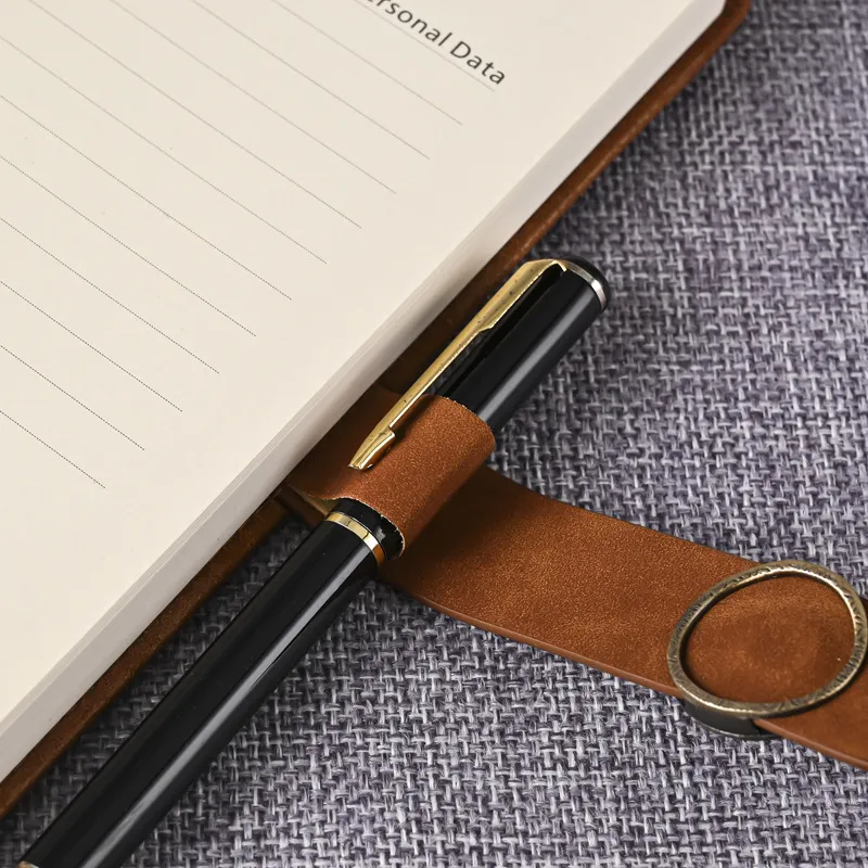 Custom logo business notebook office magnetic buckle notebook A5 stationery simple leather notebook with buckle notepad thumbnail 4