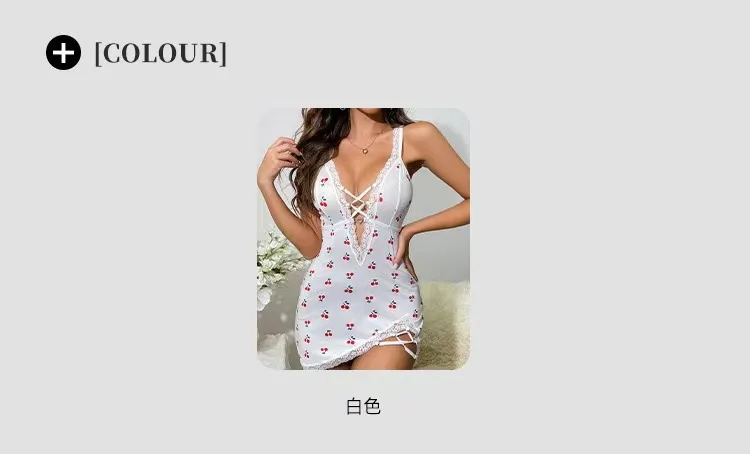 Women's Sexy Pajama Set - Summer Nightgown, Spaghetti Strap Sleepwear, Mid-Length Skirt, Temptation Lingerie, Comfortable Home Wear for Ladies showcase 6