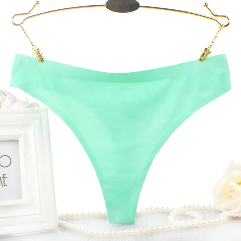 Women's Seamless Thong Underwear - Sexy Low Waist T-Pants with Cotton Crotch - Comfortable, Breathable, Wholesale Available thumbnail 2