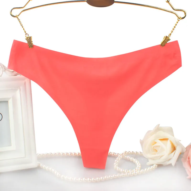 Women's Seamless Thong Underwear - Sexy Low Waist T-Pants with Cotton Crotch - Comfortable, Breathable, Wholesale Available thumbnail 8