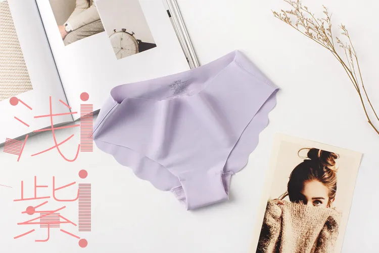 Women's Ice Silk Seamless Underwear - Plus Size Low Waist Cotton Crotch Panties - Breathable, Lightweight, Sexy Briefs for Everyday Comfort showcase 20