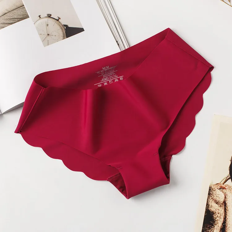 Women's Ice Silk Seamless Underwear - Plus Size Low Waist Cotton Crotch Panties - Breathable, Lightweight, Sexy Briefs for Everyday Comfort thumbnail 7