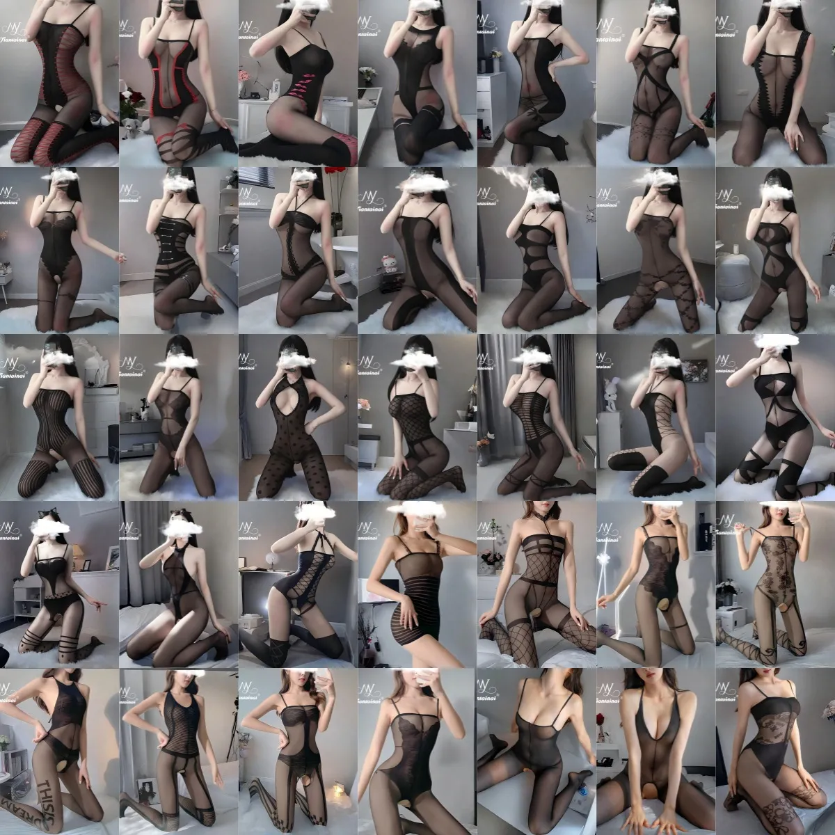 Women's Sexy Lingerie Stockings Jumpsuit - Temptation Transparent Flirtatious Sex Suit - Passion Perspective Uniform for Women thumbnail 1