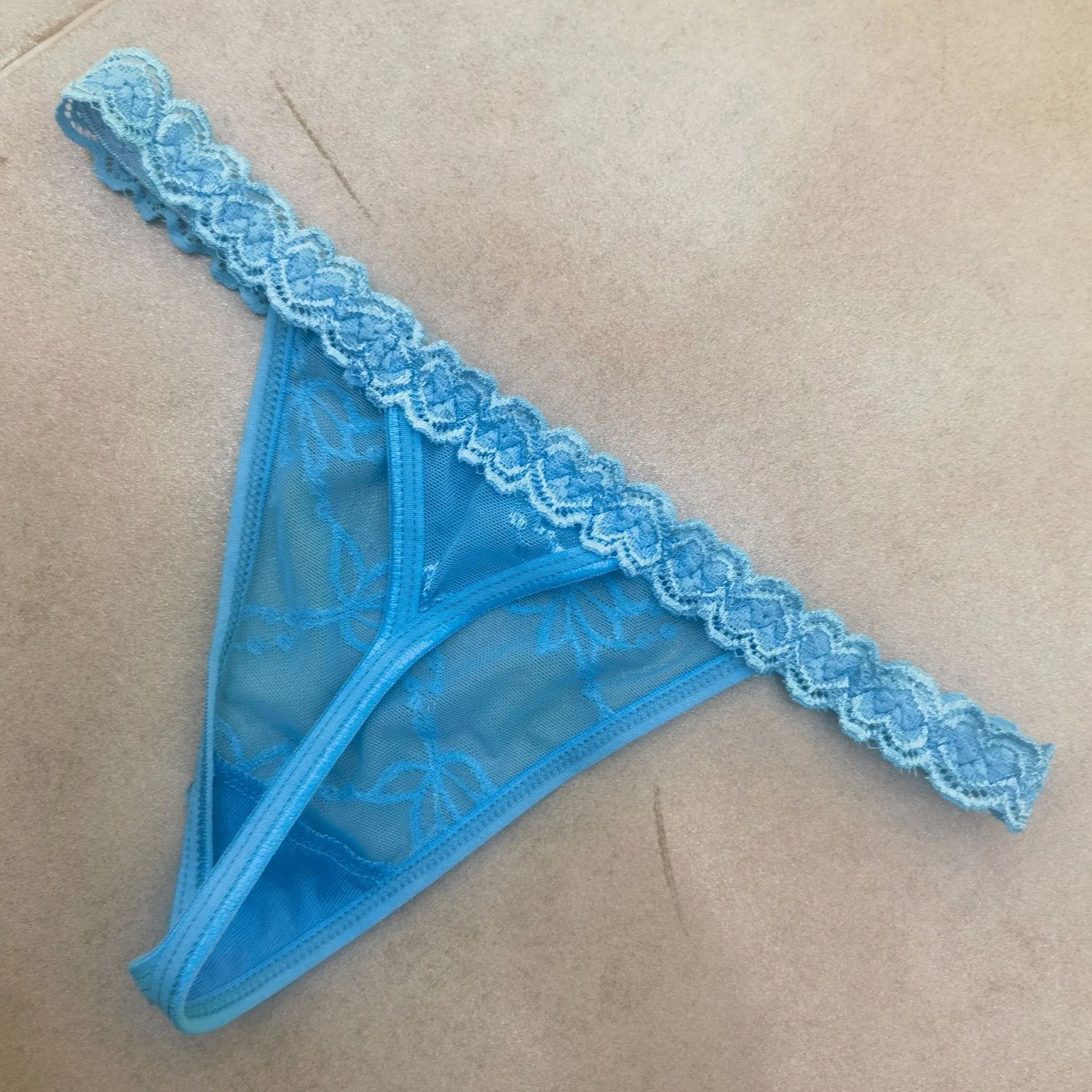 Women's Sexy Lace Thong Panties with Rhinestone Lettering - DIY Customization Available - Fashionable Underwear for Women thumbnail 9