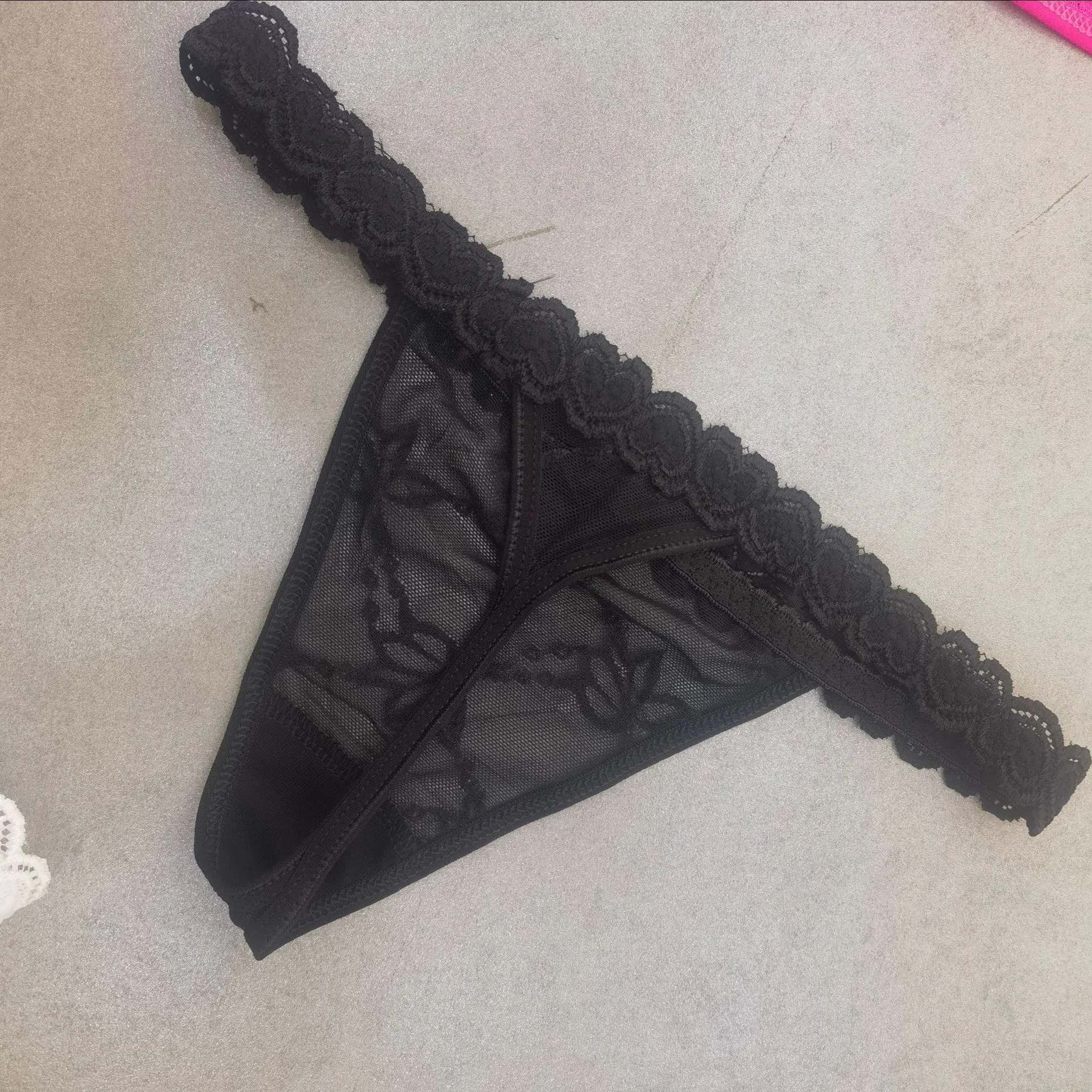 Women's Sexy Lace Thong Panties with Rhinestone Lettering - DIY Customization Available - Fashionable Underwear for Women thumbnail 10