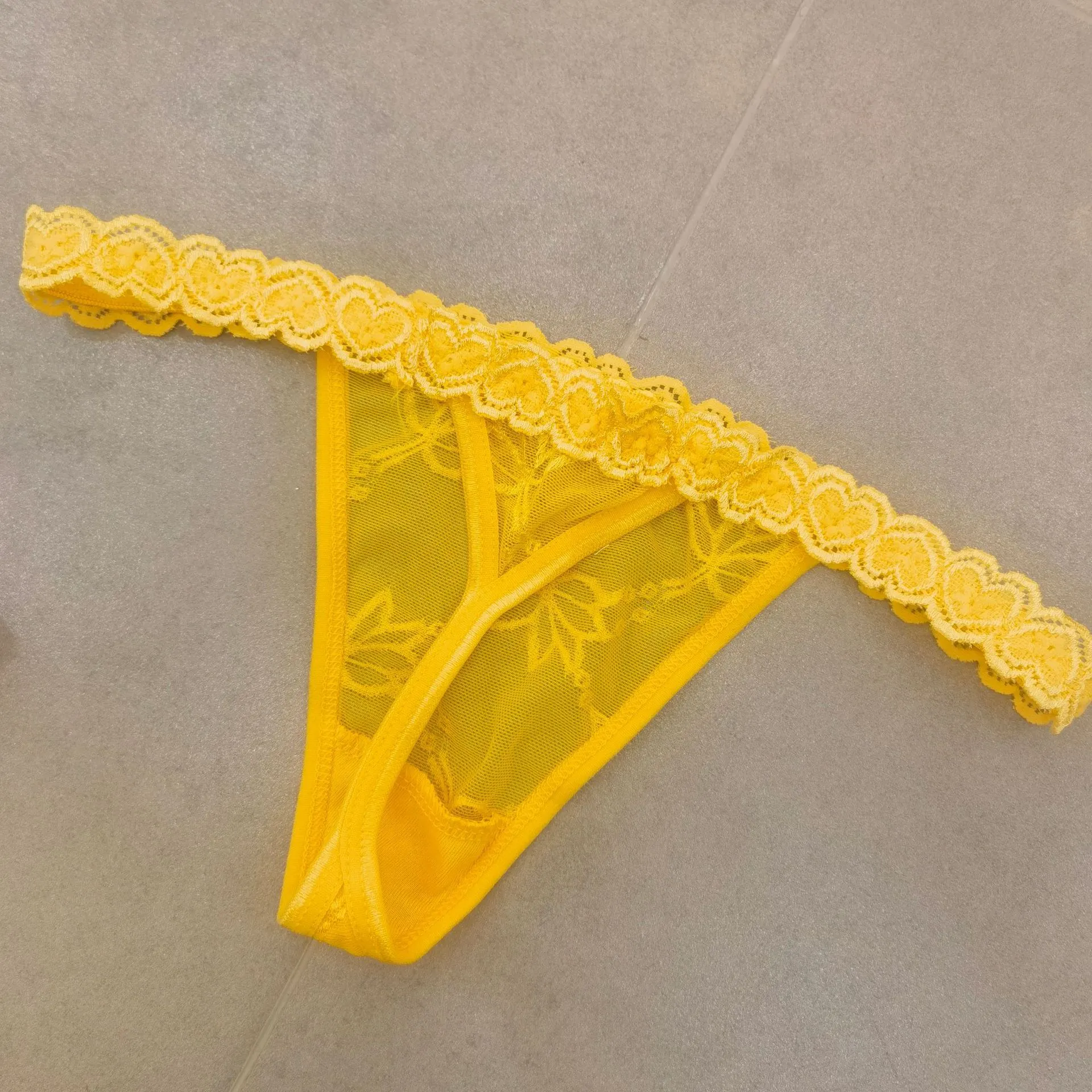 Women's Sexy Lace Thong Panties with Rhinestone Lettering - DIY Customization Available - Fashionable Underwear for Women thumbnail 7