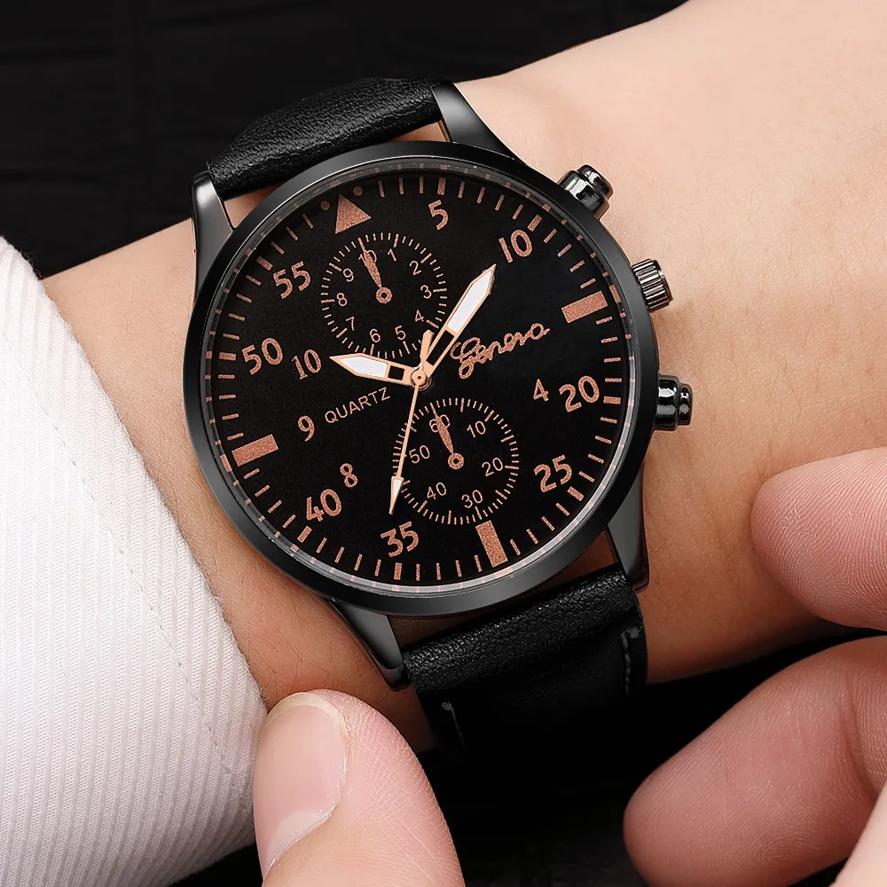 Men's Fashion Business Watch - Stainless Steel Quartz Wristwatch with Two-Eye Design - Hot Selling Foreign Trade Style showcase 3
