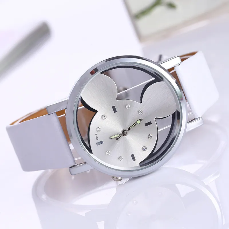 Transparent Hollow Mickey Mouse Watch for Women Girls Kids Students - Fashionable Belt Watch, Cute Design, Wholesale Available thumbnail 10