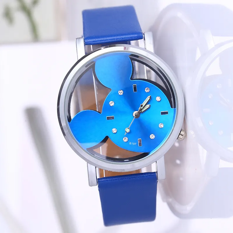 Transparent Hollow Mickey Mouse Watch for Women Girls Kids Students - Fashionable Belt Watch, Cute Design, Wholesale Available thumbnail 4