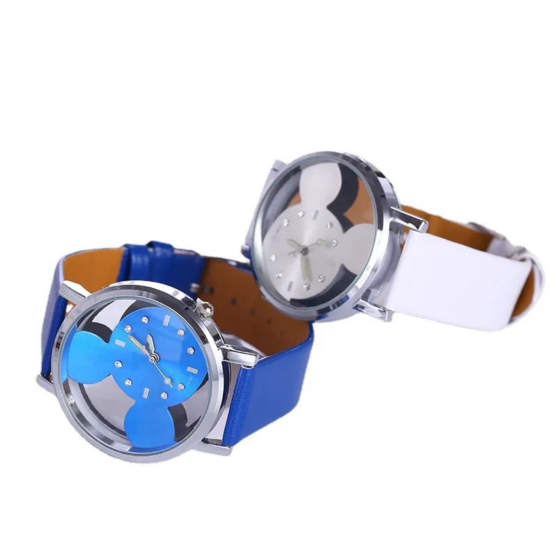Transparent Hollow Mickey Mouse Watch for Women Girls Kids Students - Fashionable Belt Watch, Cute Design, Wholesale Available thumbnail 5