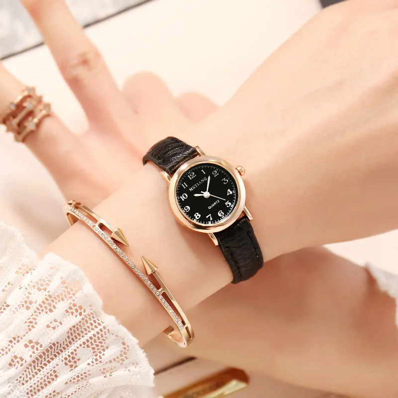 Women's Korean Style Simple Cute Watch for Students | Retro Artistic Tiny Small Dial Girlfriend Watch Pair | Fashionable Wristwatch for Girls showcase 12