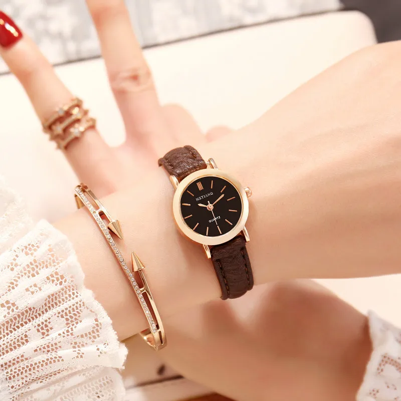 Women's Korean Style Simple Cute Watch for Students | Retro Artistic Tiny Small Dial Girlfriend Watch Pair | Fashionable Wristwatch for Girls thumbnail 8