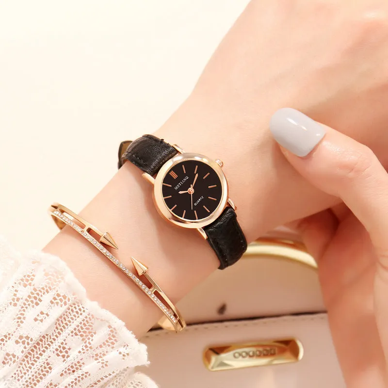 Women's Korean Style Simple Cute Watch for Students | Retro Artistic Tiny Small Dial Girlfriend Watch Pair | Fashionable Wristwatch for Girls thumbnail 10