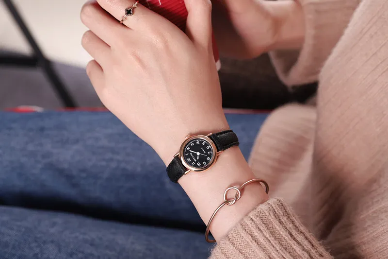 Women's Korean Style Simple Cute Watch for Students | Retro Artistic Tiny Small Dial Girlfriend Watch Pair | Fashionable Wristwatch for Girls showcase 7