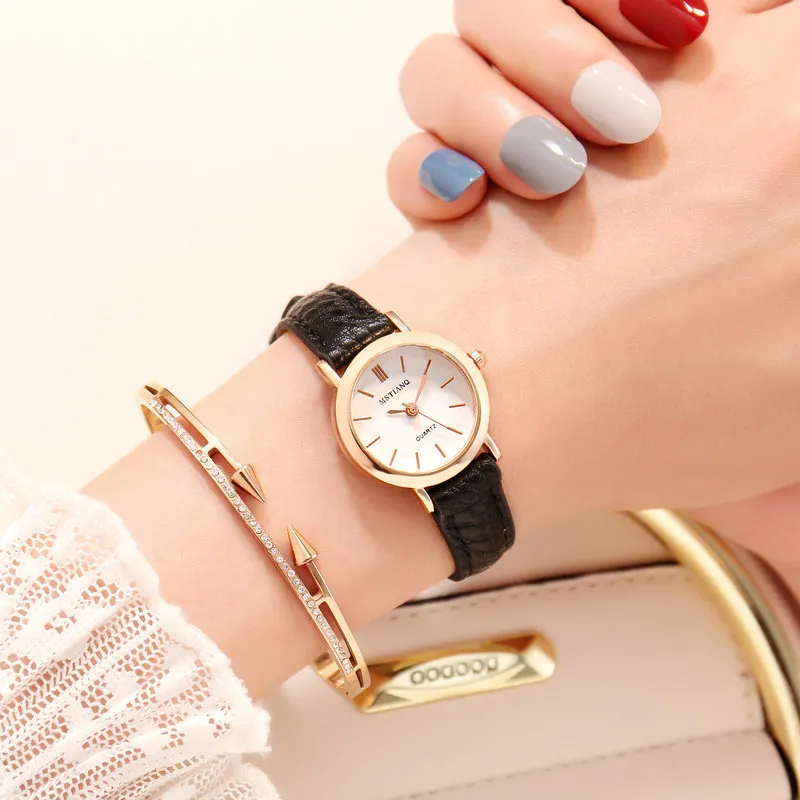 Women's Korean Style Simple Cute Watch for Students | Retro Artistic Tiny Small Dial Girlfriend Watch Pair | Fashionable Wristwatch for Girls thumbnail 6