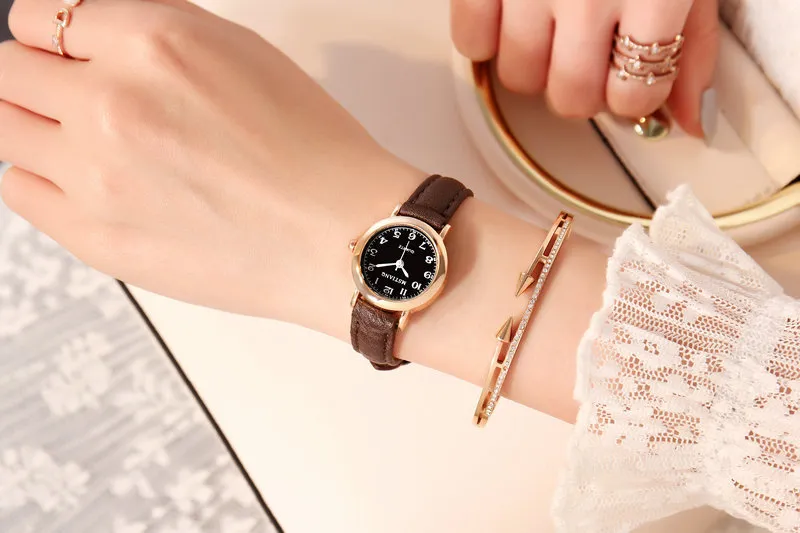 Women's Korean Style Simple Cute Watch for Students | Retro Artistic Tiny Small Dial Girlfriend Watch Pair | Fashionable Wristwatch for Girls showcase 15