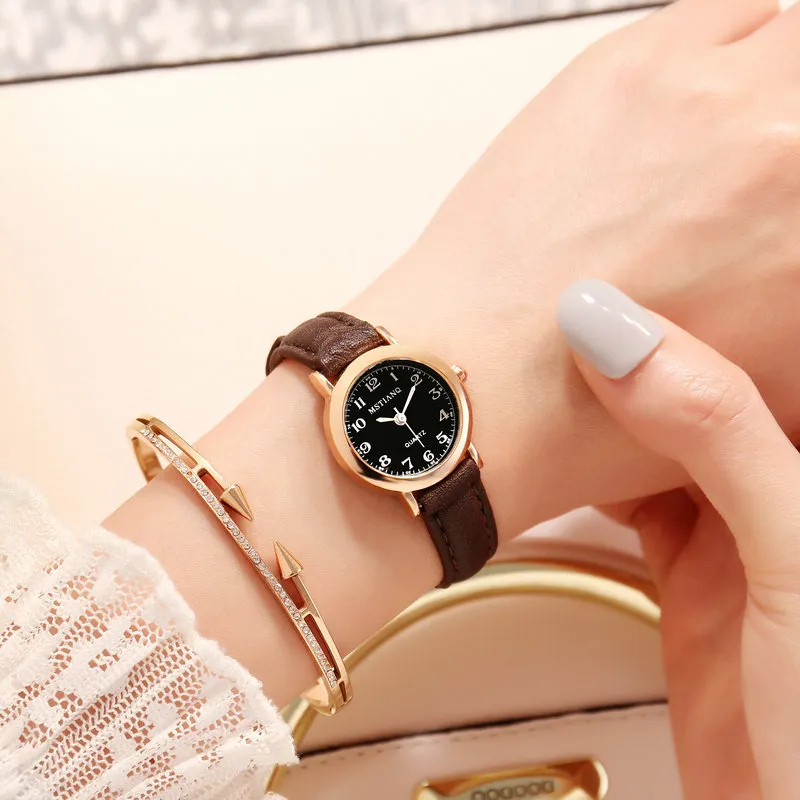 Women's Korean Style Simple Cute Watch for Students | Retro Artistic Tiny Small Dial Girlfriend Watch Pair | Fashionable Wristwatch for Girls showcase 16
