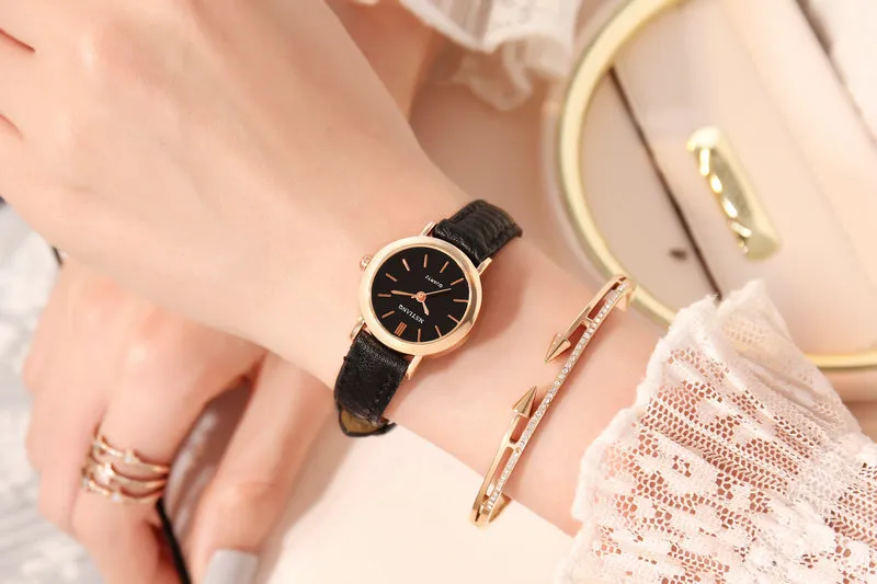 Women's Korean Style Simple Cute Watch for Students | Retro Artistic Tiny Small Dial Girlfriend Watch Pair | Fashionable Wristwatch for Girls showcase 18