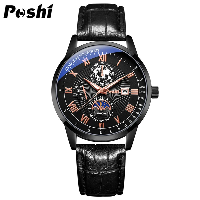 Men's Swiss Business Belt Quartz Watch - Waterproof Brand Name Wristwatch for Professionals and Everyday Wear thumbnail 9