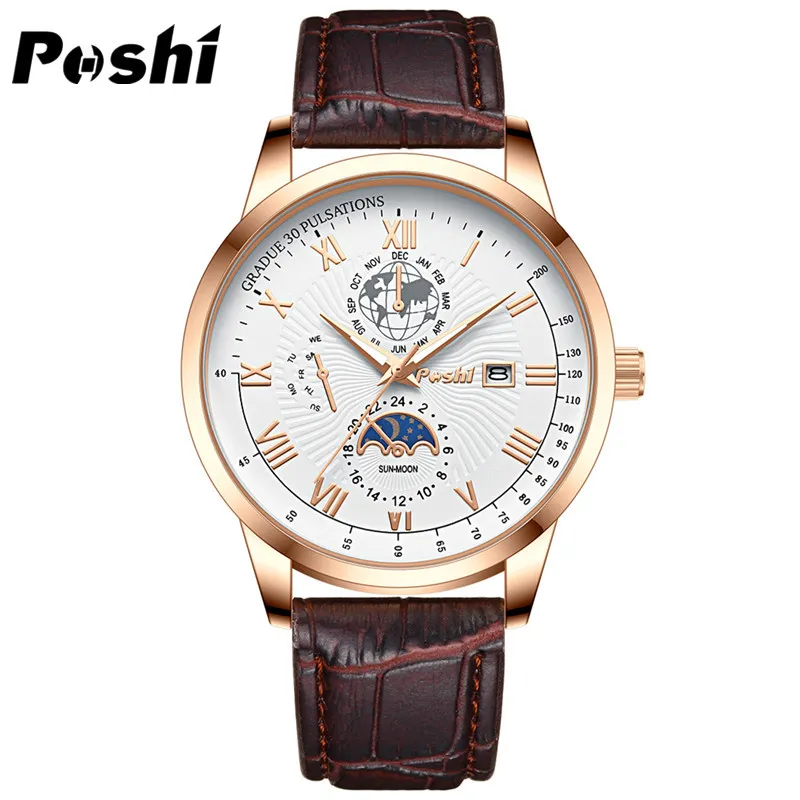 Men's Swiss Business Belt Quartz Watch - Waterproof Brand Name Wristwatch for Professionals and Everyday Wear thumbnail 6