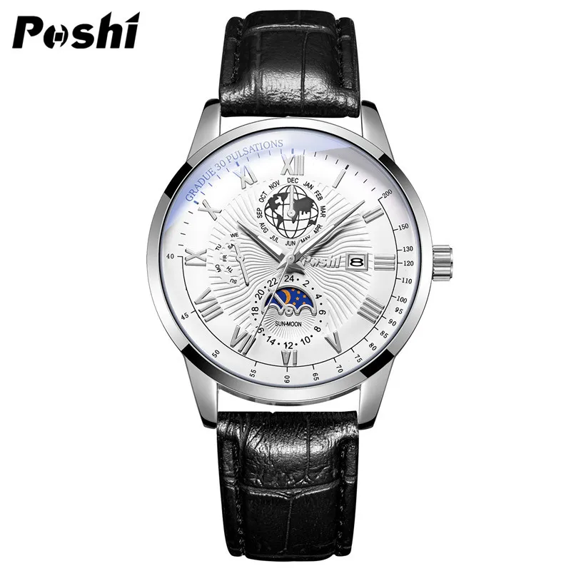 Men's Swiss Business Belt Quartz Watch - Waterproof Brand Name Wristwatch for Professionals and Everyday Wear thumbnail 5