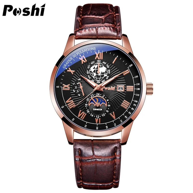 Men's Swiss Business Belt Quartz Watch - Waterproof Brand Name Wristwatch for Professionals and Everyday Wear thumbnail 7