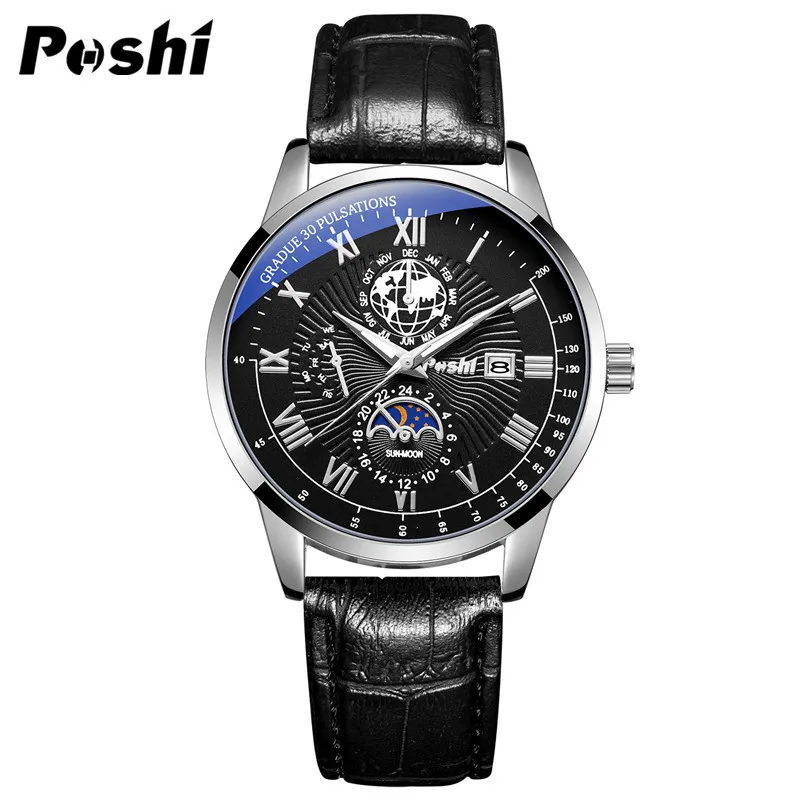 Men's Swiss Business Belt Quartz Watch - Waterproof Brand Name Wristwatch for Professionals and Everyday Wear thumbnail 8