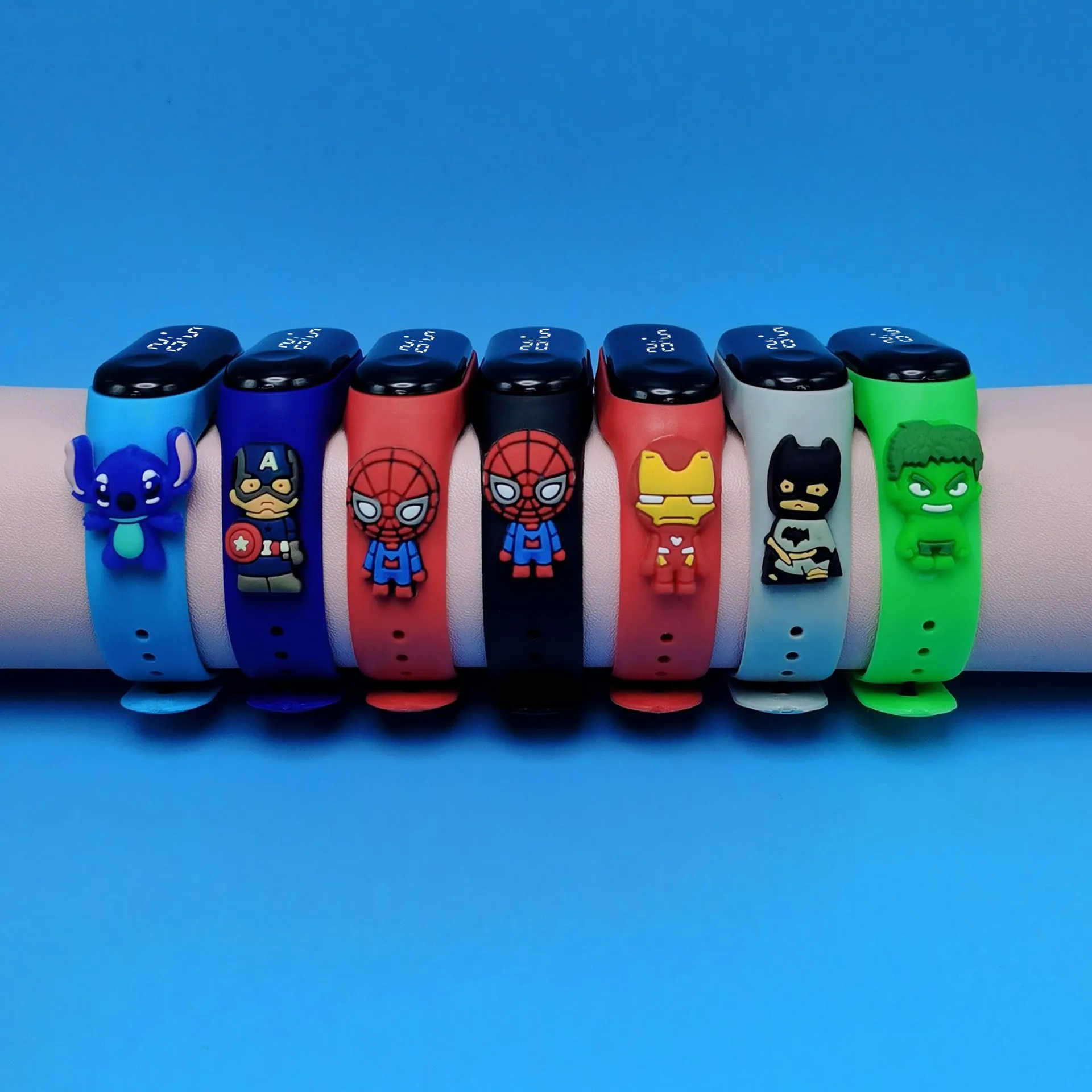 Kids Cartoon Superman LED Touch Screen Watch - Waterproof Digital Bracelet Watch for Children, Boys, Girls - Electronic Anime Doll Gift thumbnail 3