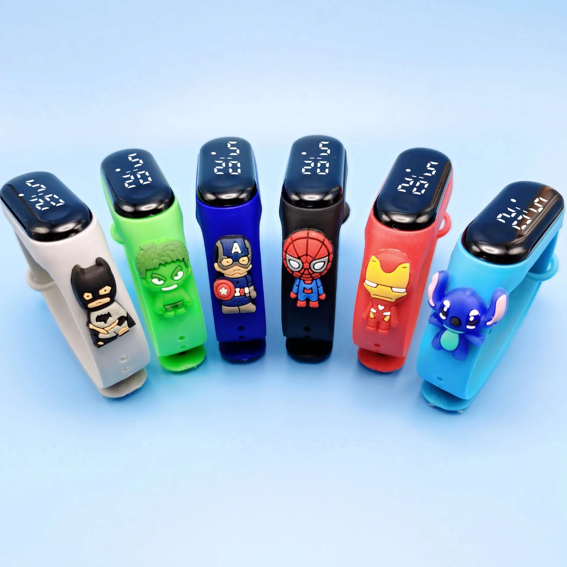 Kids Cartoon Superman LED Touch Screen Watch - Waterproof Digital Bracelet Watch for Children, Boys, Girls - Electronic Anime Doll Gift thumbnail 1