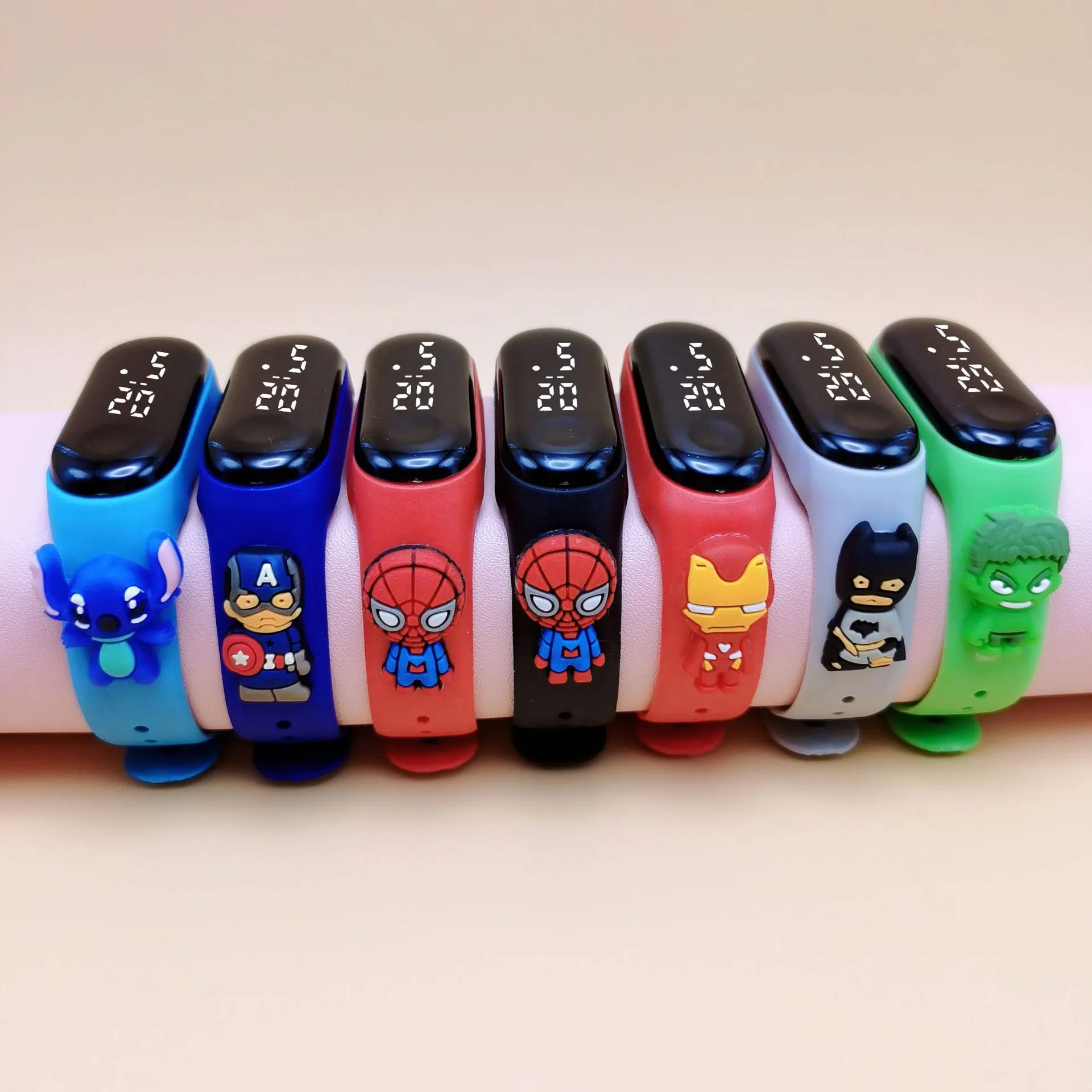 Kids Cartoon Superman LED Touch Screen Watch - Waterproof Digital Bracelet Watch for Children, Boys, Girls - Electronic Anime Doll Gift thumbnail 2