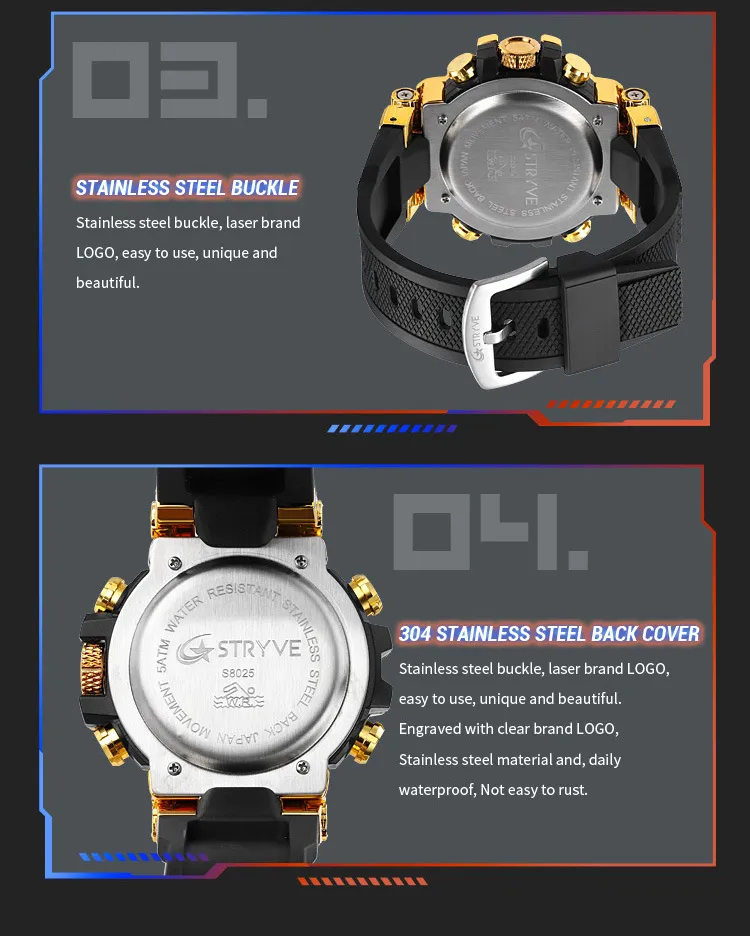 Stryve Sports Luminous Digital Watch - Waterproof Multi-Functional Student Watch for Boys and Girls - Cool Design, Perfect for Cross-Border Dropshipping showcase 17
