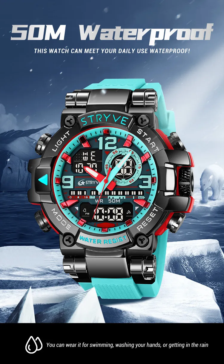 Stryve Sports Luminous Digital Watch - Waterproof Multi-Functional Student Watch for Boys and Girls - Cool Design, Perfect for Cross-Border Dropshipping showcase 10