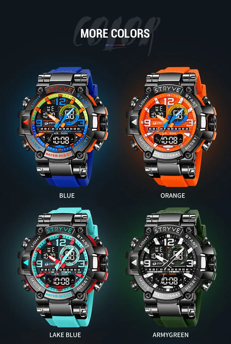 Stryve Sports Luminous Digital Watch - Waterproof Multi-Functional Student Watch for Boys and Girls - Cool Design, Perfect for Cross-Border Dropshipping showcase 20