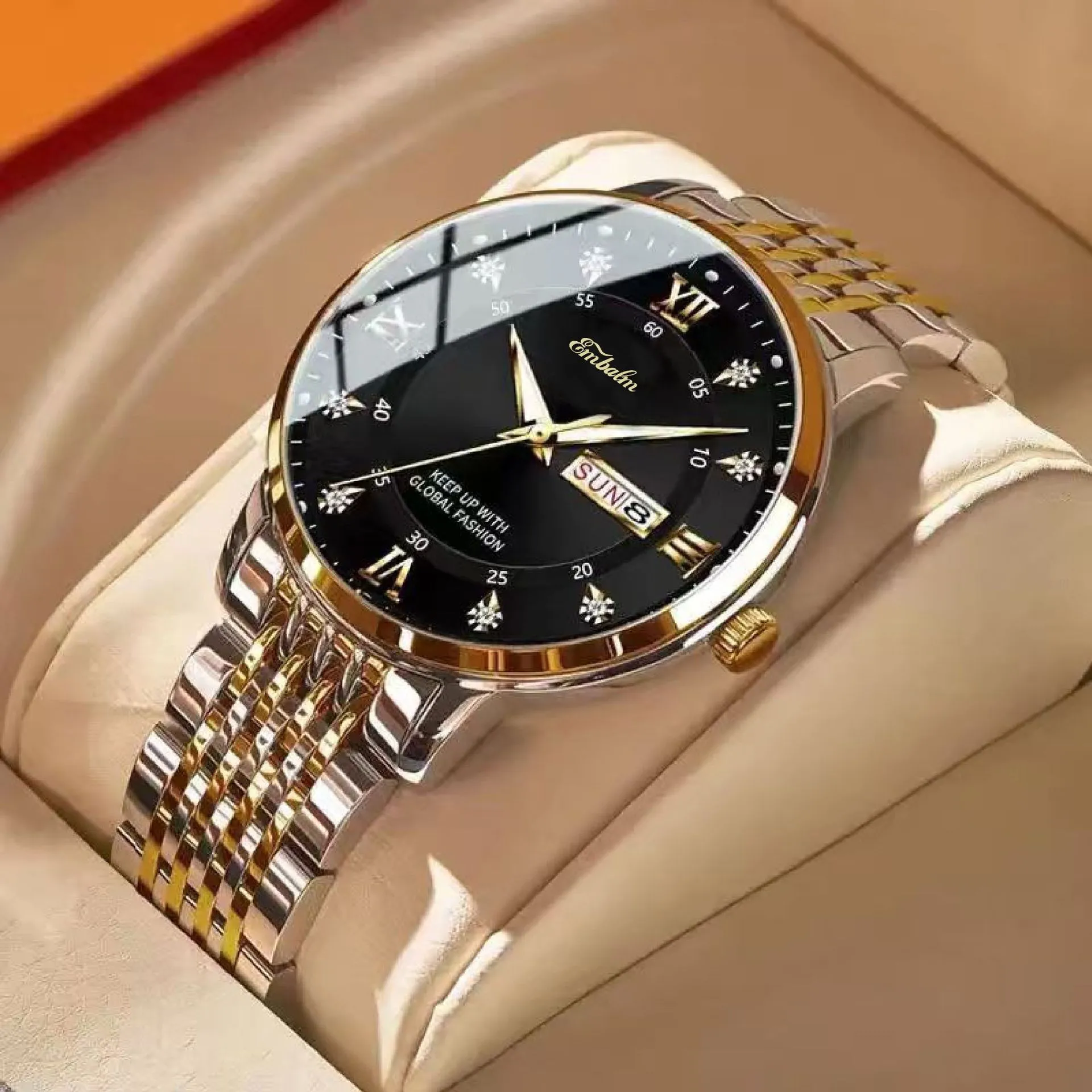 Men's Waterproof Luminous Quartz Watch with Date Display - Stylish Wristwatch for Everyday Wear thumbnail 4