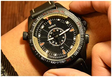 Yazole 372 Men's Quartz Watch - Fashionable Luminous Waterproof Sport Wristwatch for Everyday Wear showcase 2