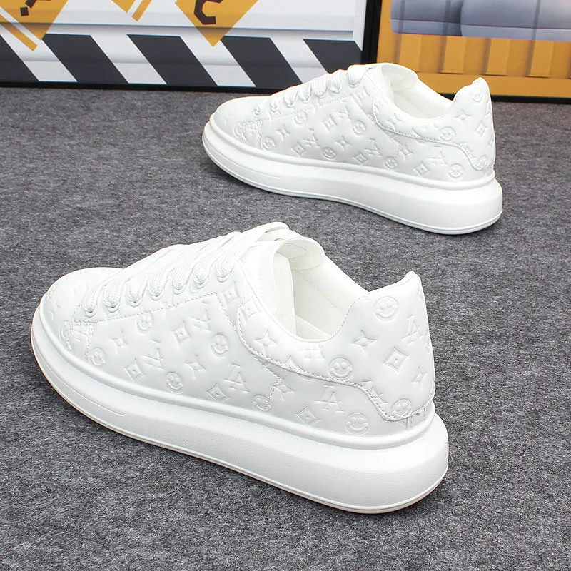 Men's White Fashion Sneakers 2022 - Casual Black & White Shoes, Soft Bottom Board Shoes for Couples, Comfortable and Stylish thumbnail 1
