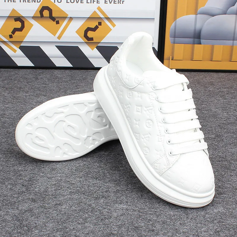 Men's White Fashion Sneakers 2022 - Casual Black & White Shoes, Soft Bottom Board Shoes for Couples, Comfortable and Stylish thumbnail 4