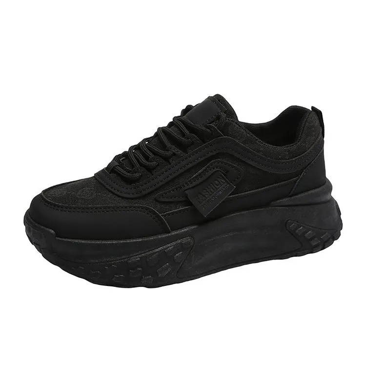 Women's Korean Style Dad Sneakers 2025 Spring Breathable Mesh Cloth Versatile Student Sports Shoes Thick Sole Height Increasing Running Shoes thumbnail 6