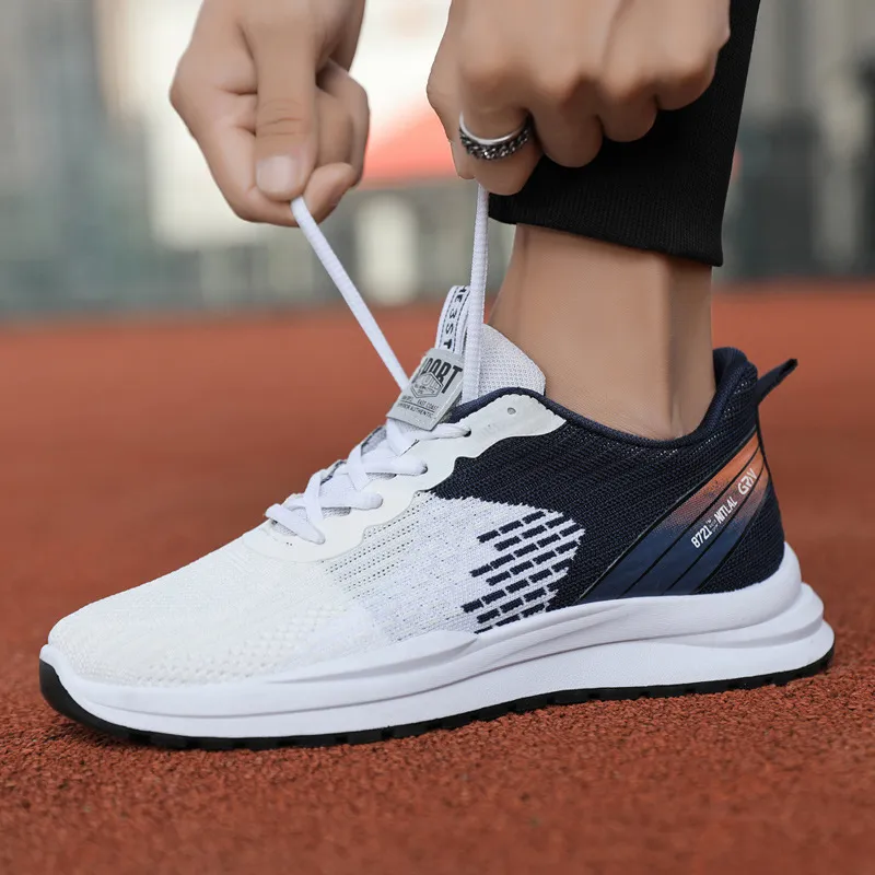 Men's Fashion Sneakers 2024 Spring New Breathable Fly Woven Casual Running Shoes Outdoor Joker Style Wholesale Cross-border thumbnail 1