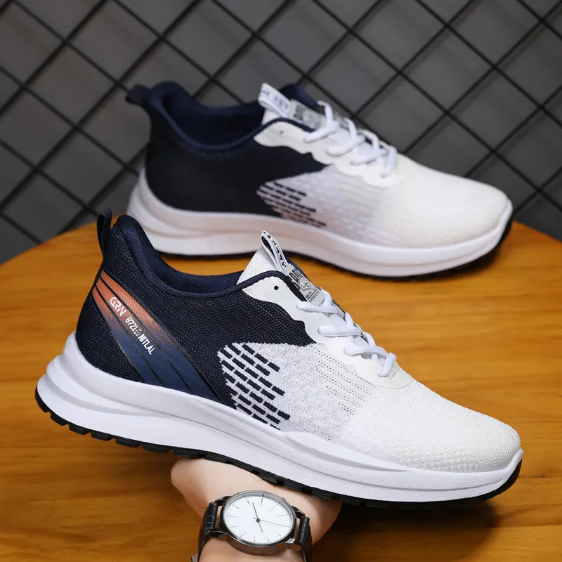 Men's Fashion Sneakers 2024 Spring New Breathable Fly Woven Casual Running Shoes Outdoor Joker Style Wholesale Cross-border thumbnail 3