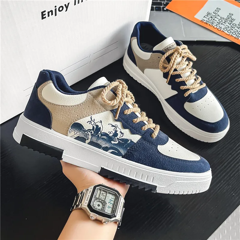 Men's Casual Sneakers 2025 Spring Fashion Brand Sports Leisure Flat Shoes Versatile Niche Design Student Trendy Footwear Comfortable Walking Shoes thumbnail 7