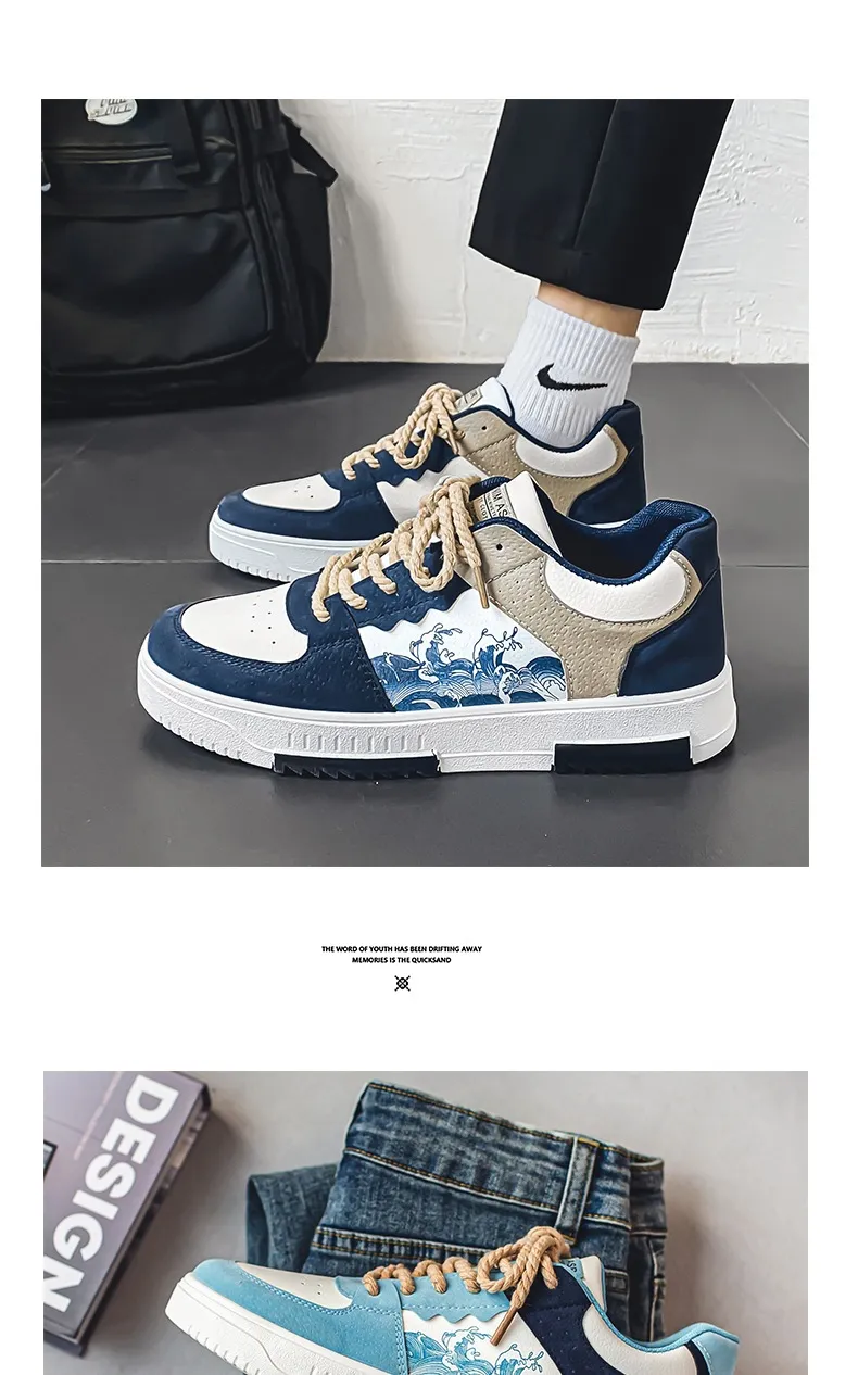 Men's Casual Sneakers 2025 Spring Fashion Brand Sports Leisure Flat Shoes Versatile Niche Design Student Trendy Footwear Comfortable Walking Shoes showcase 1