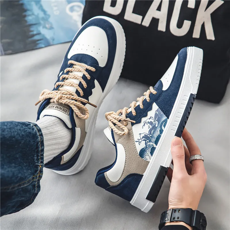 Men's Casual Sneakers 2025 Spring Fashion Brand Sports Leisure Flat Shoes Versatile Niche Design Student Trendy Footwear Comfortable Walking Shoes thumbnail 4