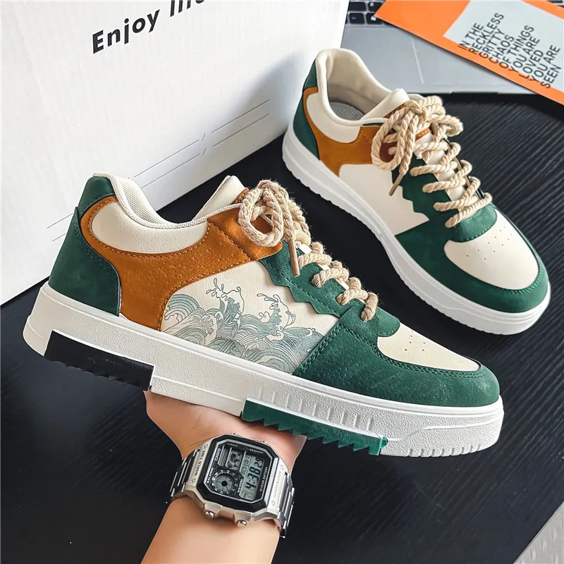 Men's Casual Sneakers 2025 Spring Fashion Brand Sports Leisure Flat Shoes Versatile Niche Design Student Trendy Footwear Comfortable Walking Shoes thumbnail 8