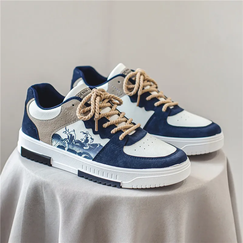 Men's Casual Sneakers 2025 Spring Fashion Brand Sports Leisure Flat Shoes Versatile Niche Design Student Trendy Footwear Comfortable Walking Shoes thumbnail 1