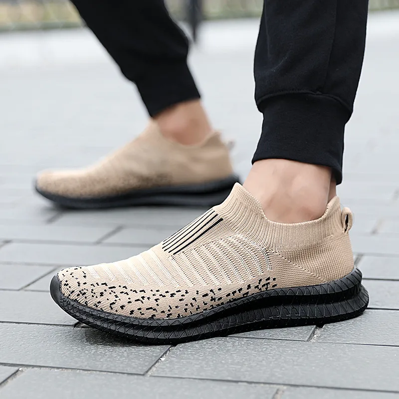 Men's Breathable Mesh Running Shoes - Lightweight Summer Sports Sneakers - Large Size 48 - Trendy Cross-Border Design - Includes Socks thumbnail 4