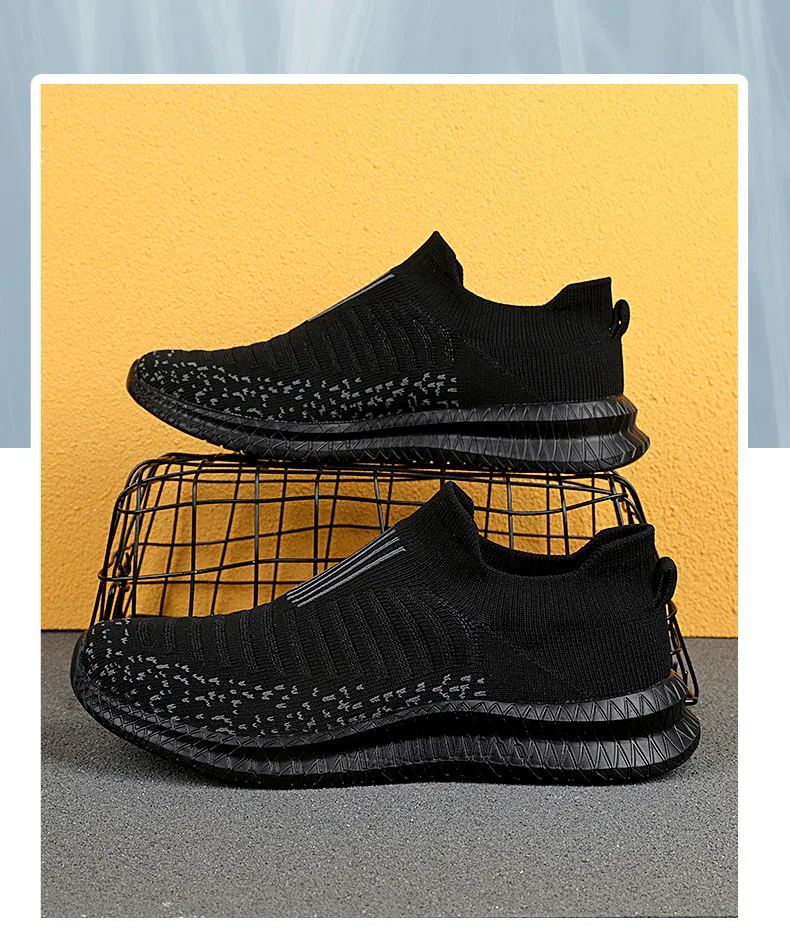 Men's Breathable Mesh Running Shoes - Lightweight Summer Sports Sneakers - Large Size 48 - Trendy Cross-Border Design - Includes Socks showcase 3